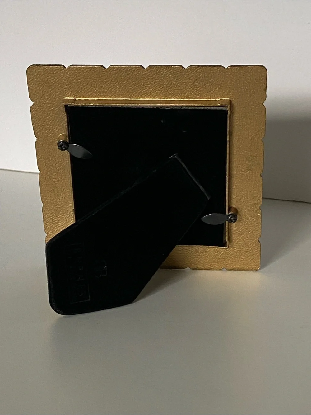 Vintage Metal Square Photo Frame 3x3” Embossed & Mosaic Look Squares EUC Burnes